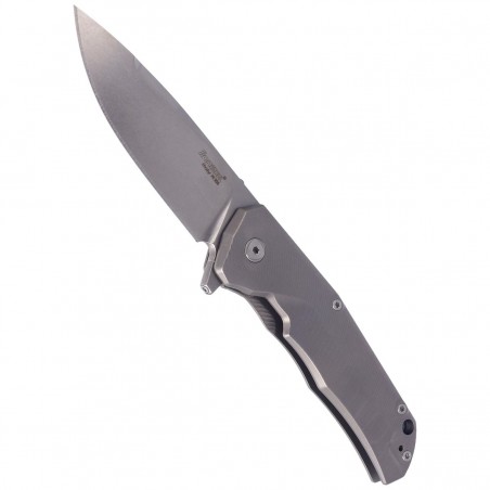Nóż składany LionSteel T.R.E. Grey Titanium/Blue Ti, Stonewashed M390 by Molletta (TRE BL)
