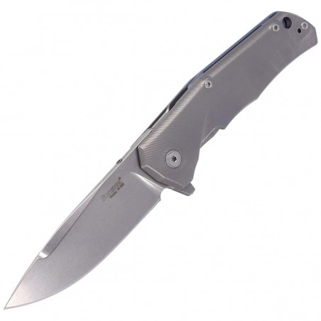 Nóż składany LionSteel T.R.E. Grey Titanium/Blue Ti, Stonewashed M390 by Molletta (TRE BL)