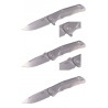 Nóż składany LionSteel T.R.E. Grey Titanium/Blue Ti, Stonewashed M390 by Molletta (TRE BL)