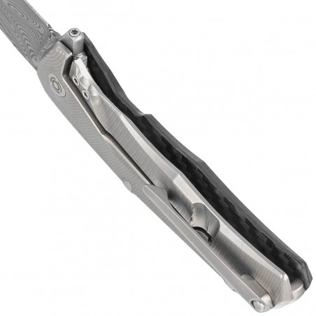 Nóż składany LionSteel T.R.E. Titanium/Carbon Fiber, Thor Damasteel Damascus by Molletta (TRE DT FC)