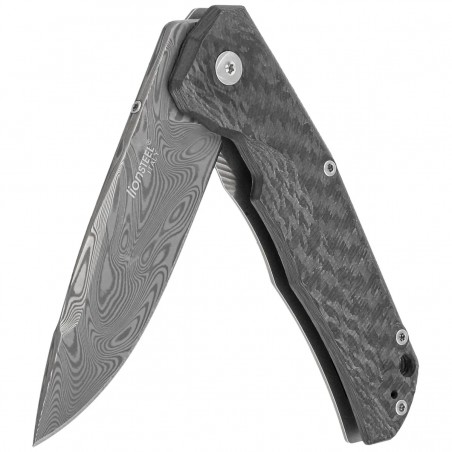 Nóż składany LionSteel T.R.E. Titanium/Carbon Fiber, Thor Damasteel Damascus by Molletta (TRE DT FC)