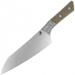 Nóż kuchenny Microtech Chef 8'' OD Green G10 / Titanium Bolster, Stonewashed M390MK (3000B-10 OD)