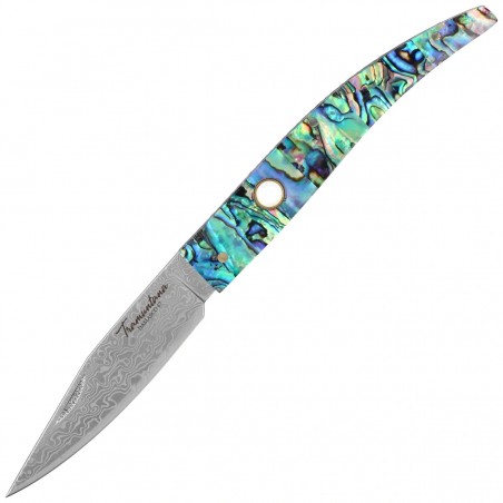 Nóż składany Third Decor Habitat N92DV Abalone/Acrylic, Damascus (TK-N92DV)