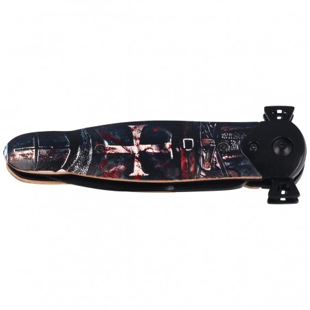 Nóż składany Third Decor Habitat N120T 3D Hospitaller Warrior Beechwood, Black 420 (TH-N120T)