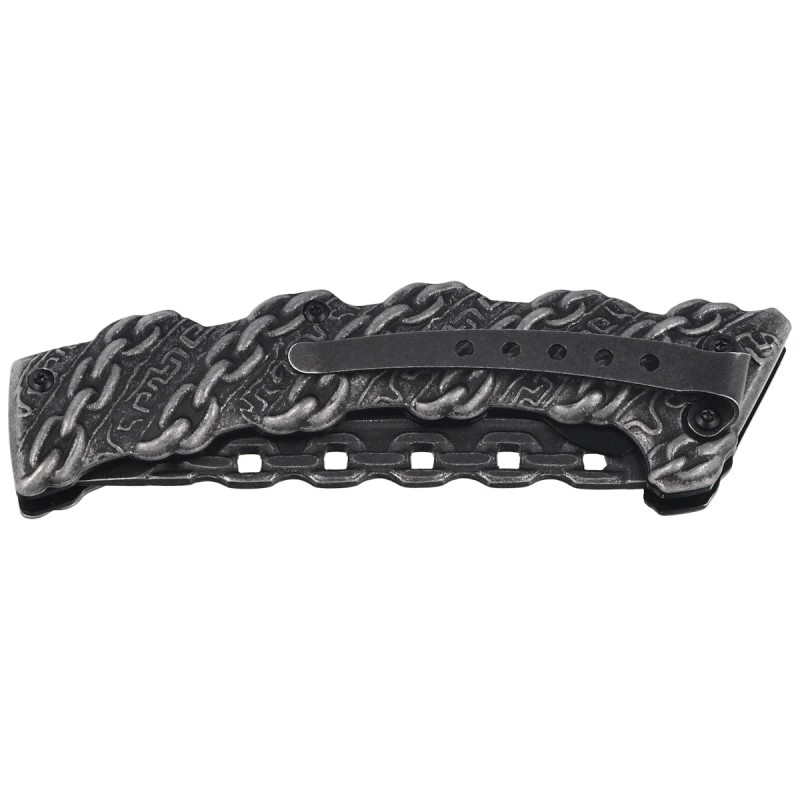 Nóż składany Third Decor Habitat N121 Stone-Polished Steel Chain-Like Design Steel, Stone-Polished Steel Chain-Like Design 420 (