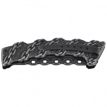 Nóż składany Third Decor Habitat N121 Stone-Polished Steel Chain-Like Design Steel, Stone-Polished Steel Chain-Like Design 420 (