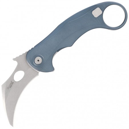 Nóż składany LionSteel L.E.One Mid Karambit Ice Blue Aluminium, Stonewashed M390 by Emerson Design (LE2 A IS)