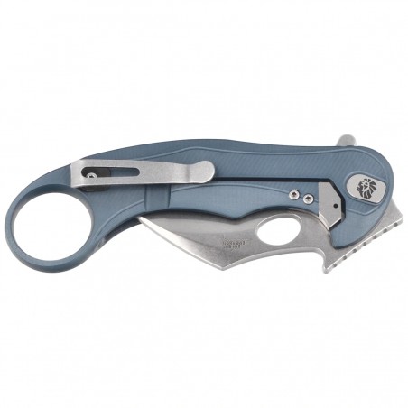 Nóż składany LionSteel L.E.One Mid Karambit Ice Blue Aluminium, Stonewashed M390 by Emerson Design (LE2 A IS)