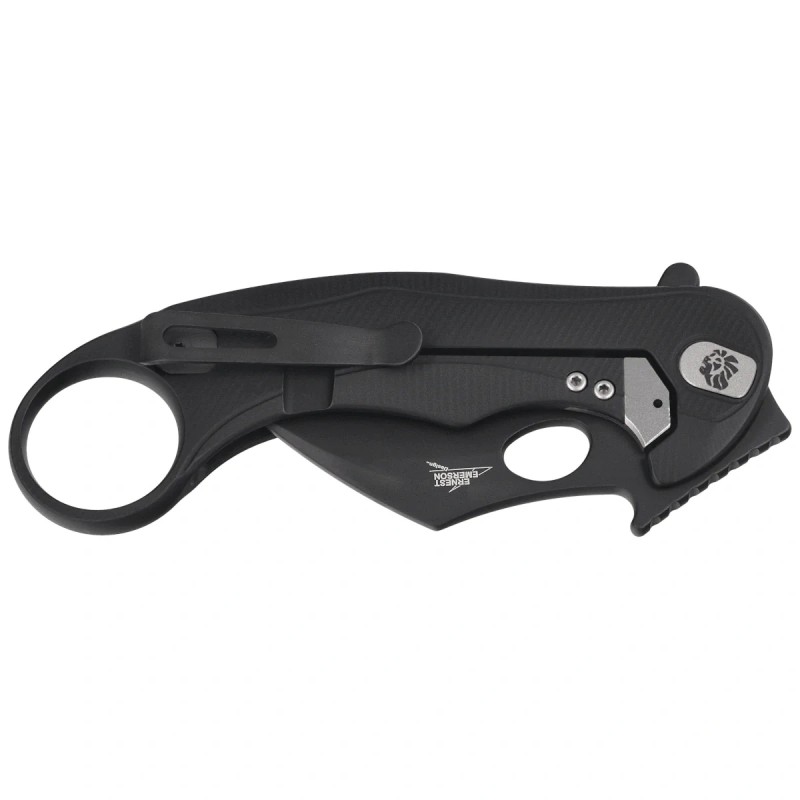 Nóż składany LionSteel L.E.One Mid Karambit Black Aluminium, Black M390 by Emerson Design (LE2 A BB)