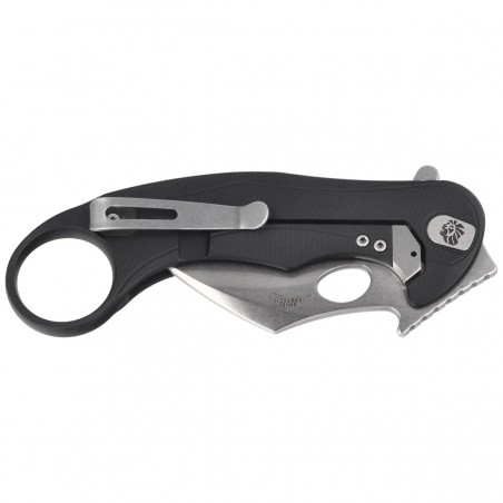 Nóż składany LionSteel L.E.One Mid Karambit Black Aluminium, Stonewashed M390 by Emerson Design (LE2 A BS)