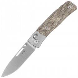 Nóż składany LionSteel NiNi Titanium Bolsters / Green Canvas Micarta, Satin M390 by Gianni Pauletta (NN2 CVG)