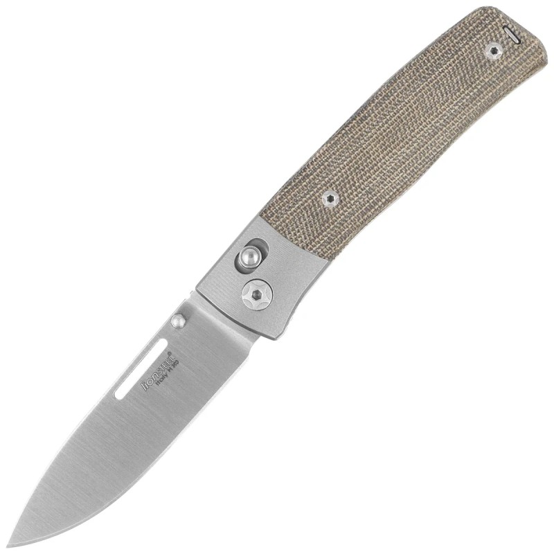 Nóż składany LionSteel NiNi Titanium Bolsters / Green Canvas Micarta, Satin M390 by Gianni Pauletta (NN2 CVG)