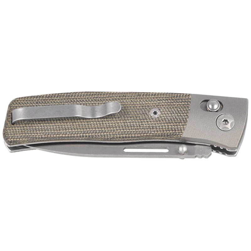 Nóż składany LionSteel NiNi Titanium Bolsters / Green Canvas Micarta, Satin M390 by Gianni Pauletta (NN2 CVG)