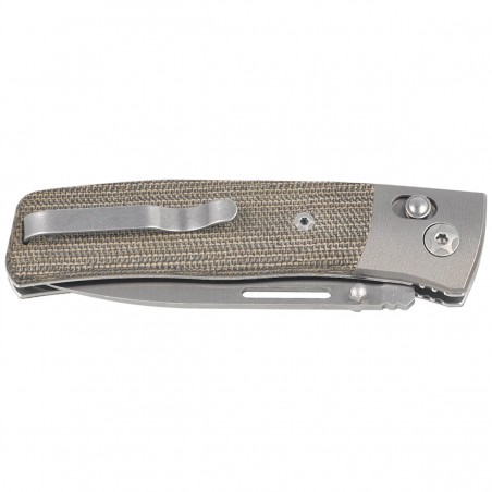Nóż składany LionSteel NiNi Titanium Bolsters / Green Canvas Micarta, Satin M390 by Gianni Pauletta (NN2 CVG)