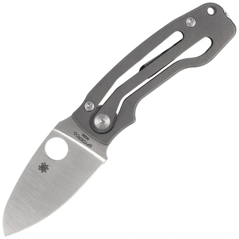 Nóż składany Spyderco Pits 2 Slipit Gray Titanium, Satin M390 by Mike Read (C269TIP)