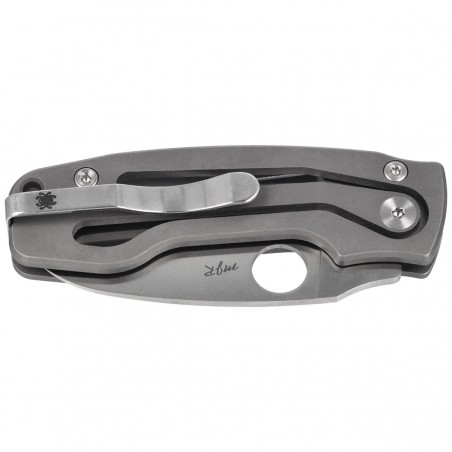 Nóż składany Spyderco Pits 2 Slipit Gray Titanium, Satin M390 by Mike Read (C269TIP)