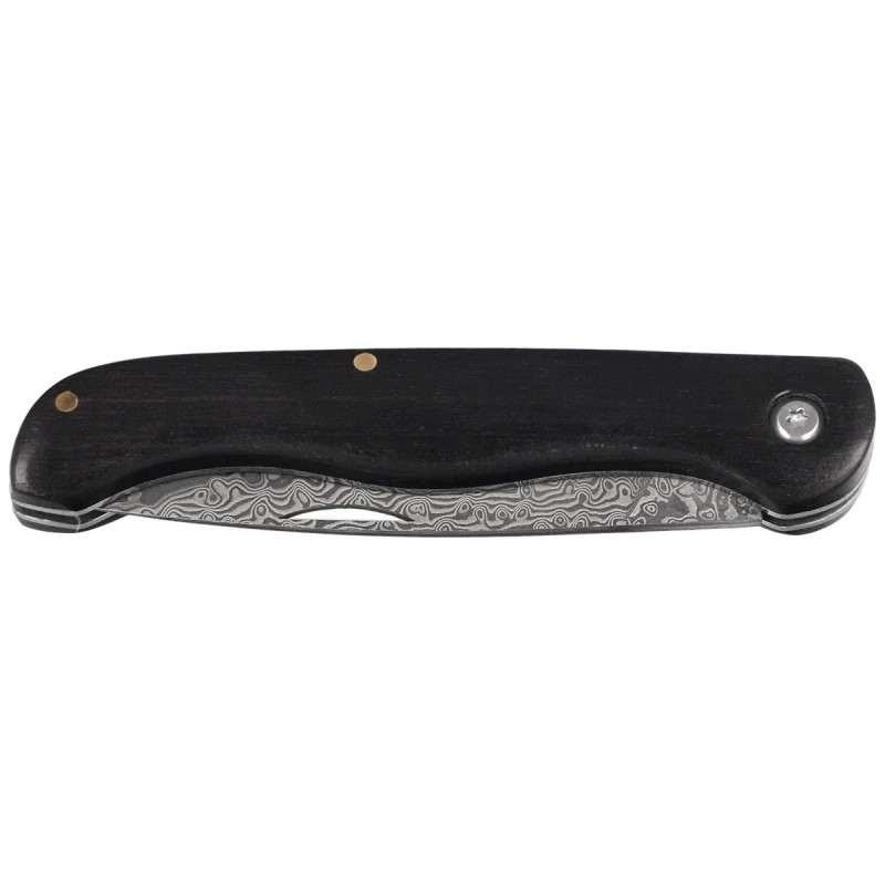 Nóż składany Third Decor Habitat N202E Ebony Wood, VG10 Damascus (TK-N202E)