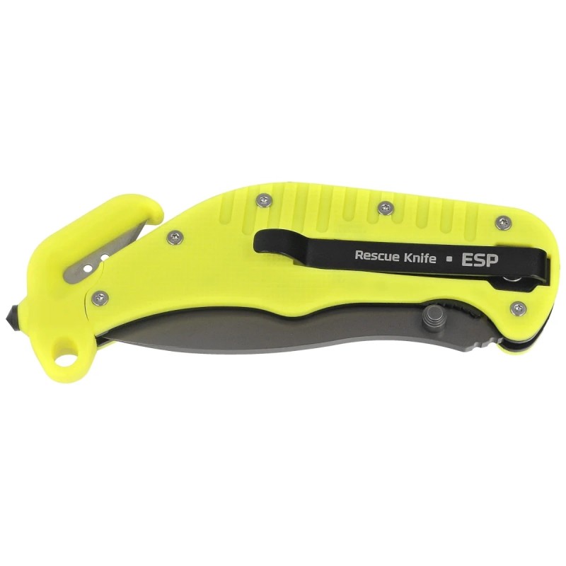 Nóż ratowniczy ESP RKY-01 Yellow PA66 Polyamide, Titanium Gray PVD AUS-8