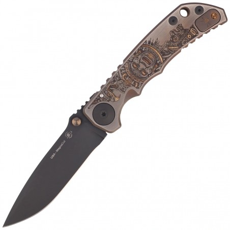 Nóż składany Spartan Blades Harsey Folder ''Aztec'' Titanium, Black PVD MagnaCut by William W. Harsey (SF5AZTC)