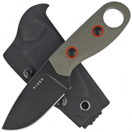 Nóż Kizer Beaver Olive Green G10, Black D2 (1078A1)