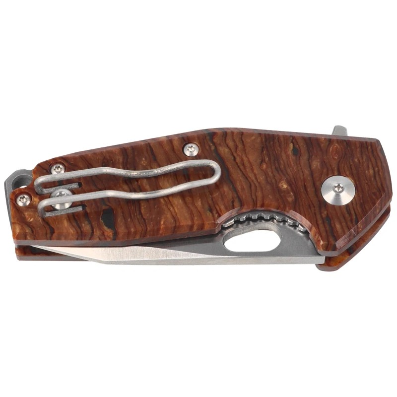 Nóż składany Fox Suru Brown Cellulose Acetate, Satin M398 by Jesper Voxnæs (FX-526LI RB3)