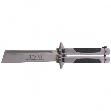 Nóż składany motylek TOKISU Balisong Black G10/Steel, Satin (02174)