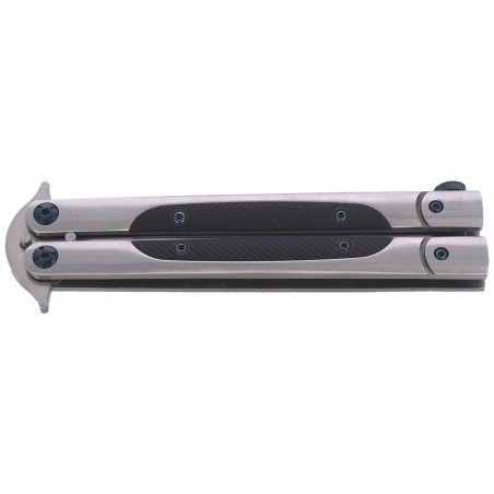 Nóż składany motylek TOKISU Balisong Black G10/Steel, Satin (02174)