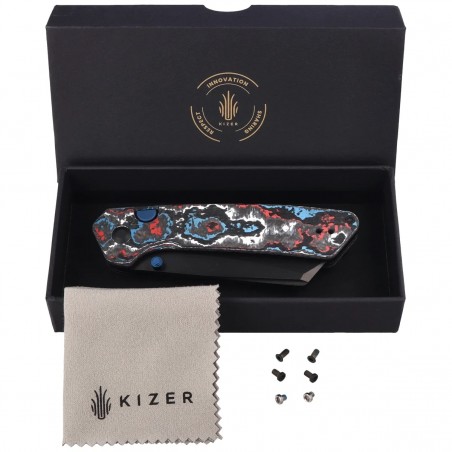 Nóż składany Kizer Madrac Nebula Fat Carbon, Matte DLC Ultra S45VN by Matteo Pignatelli (Ki3693A1)