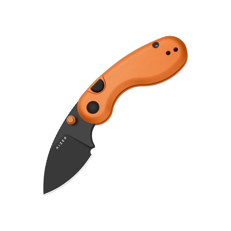 Nóż składany Kizer Microbe Orange Aluminium, Black PVD 14C28N by Maksim Epifantsev (V2742A3)