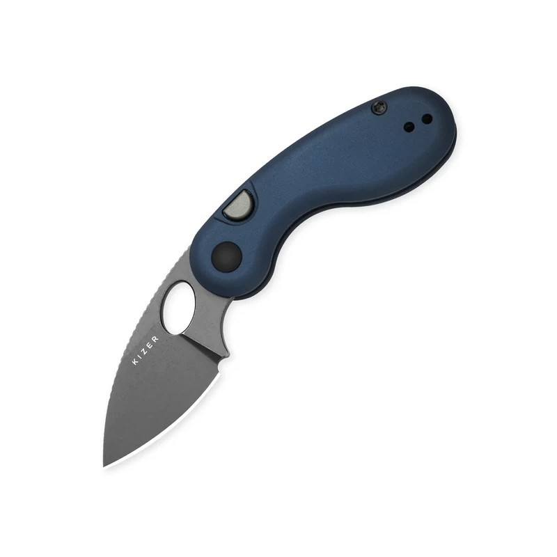 Nóż składany Kizer Microbe Blue Aluminium, Gray Stonewashed 14C28N by Maksim Epifantsev (V2742A1)