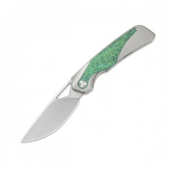 Nóż składany Kizer Topsail Silver / Green Crystallized Titanium, Blast M390 by Jonathan Styles (Ki3735A4)
