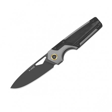 Nóż składany Kizer Serpentine Gray Titanium / Black Micarta, Matte Ultra DLC Elmax by Jonathan Styles (Ki3759FDA2)
