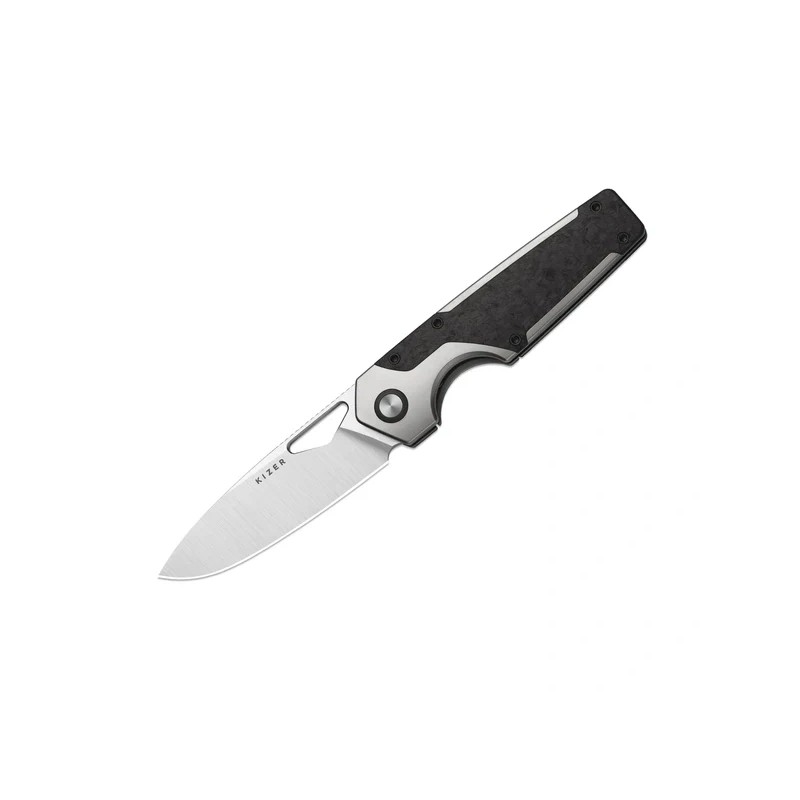 Nóż składany Kizer Serpentine Silver Titanium / Black Carbon Fiber, Satin Elmax by Jonathan Styles (Ki3759FDA1)