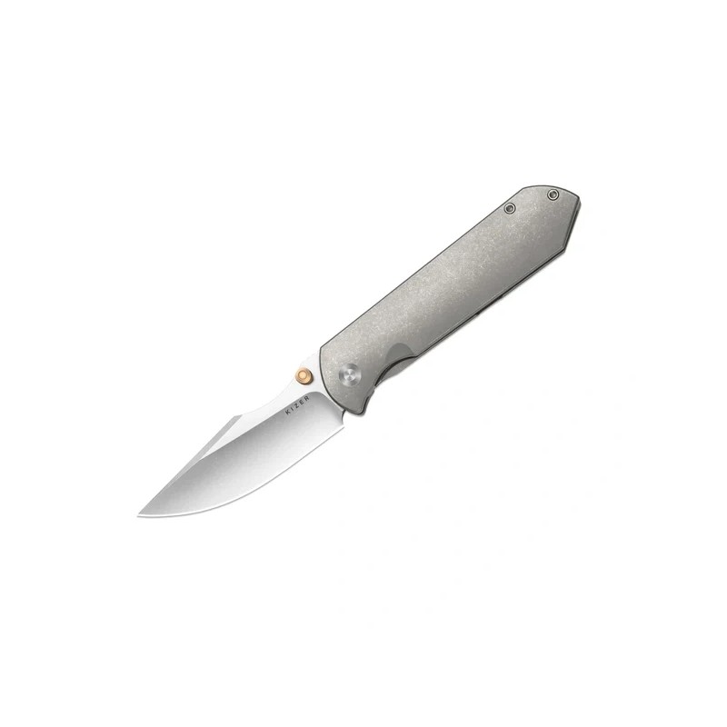 Nóż składany Kizer Harpoon Fold Gray Titanium, Stonewashed Elmax by Maverick Customs (Ki4784A1)