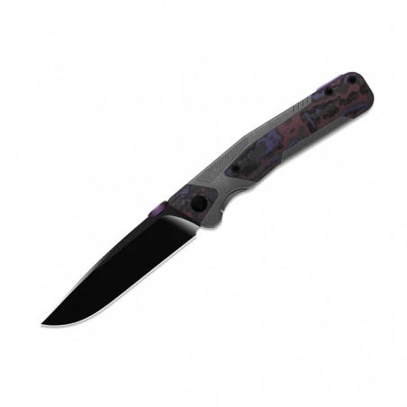 Nóż składany Kizer Sable Chief Dark Gray Titanium / Purple Haze Fat Carbon, Polished DLC Ultra K390 by Jonathan Styles (Ki3745A2