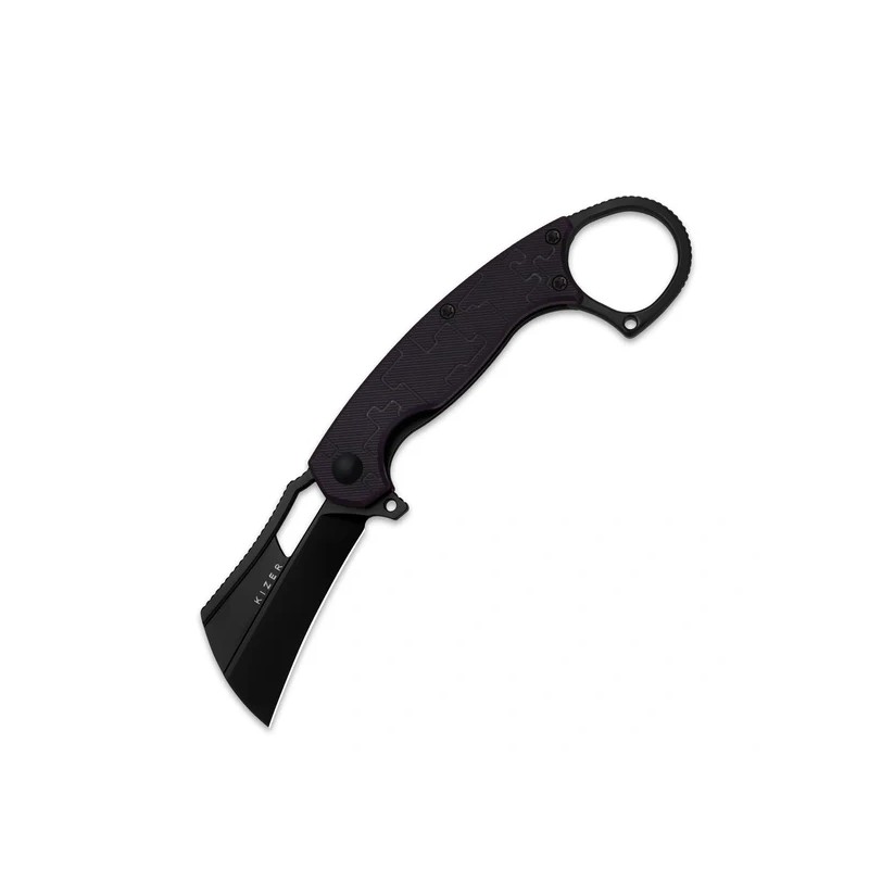Nóż składany Kizer Dodo Karambit Purple PC, Black PVD Nitro-V by Giedymin (V2702A2)