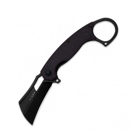 Nóż składany Kizer Dodo Karambit Purple PC, Black PVD Nitro-V by Giedymin (V2702A2)