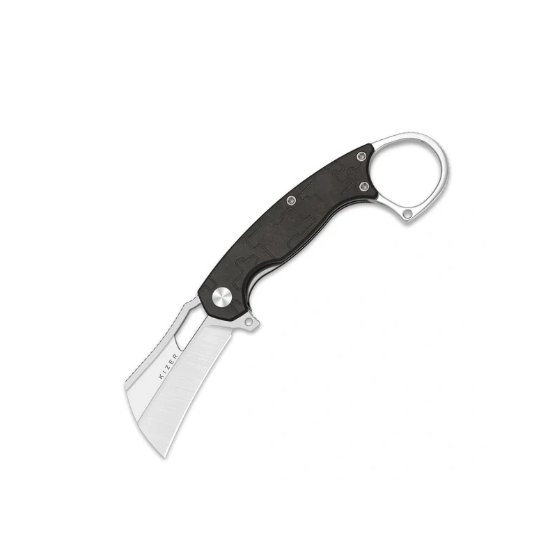 Nóż składany Kizer Dodo Karambit Chocolate Glacier Richlite, Satin Brushed Nitro-V by Giedymin (V2702A1)