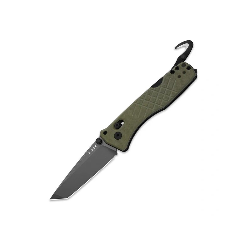 Nóż składany Kizer Aegis T Olive Green G10, Grey Stonewashed AEB-L by Azo (V3774CTA2)