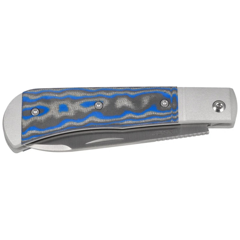 Nóż składany Kizer Trestle D Grey Aluminium / Multicolored Vortex Micarta, Satin Nitro-V by Azo (V3760A2)