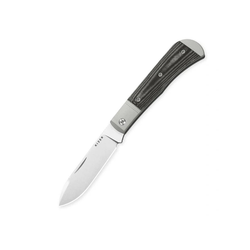 Nóż składany Kizer Trestle D Grey Aluminium / Black Norplex UltreX™ Micarta, Stonewashed Nitro-V by Azo (V3760A1)