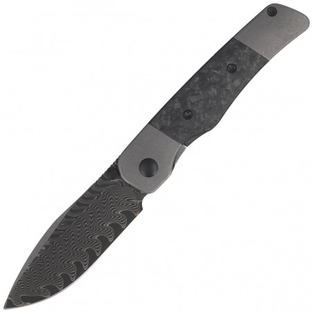 Nóż składany Kizer Coywolf Gray Titanium / Black Carbon Fiber, Acid-Washed Damascus by Derek Sharon (Ki3685A1)