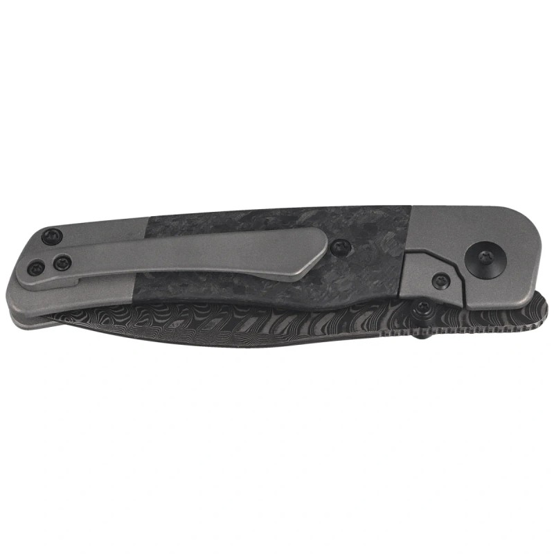 Nóż składany Kizer Coywolf Gray Titanium / Black Carbon Fiber, Acid-Washed Damascus by Derek Sharon (Ki3685A1)