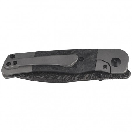 Nóż składany Kizer Coywolf Gray Titanium / Black Carbon Fiber, Acid-Washed Damascus by Derek Sharon (Ki3685A1)