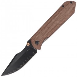 Nóż składany Kizer Harpoon Fold Gray Titanium / Brown Norplex UltreX Micarta, Acid-Washed 3-layer Composite Steel by Maverick Cu