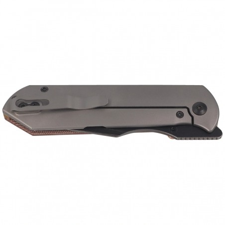 Nóż składany Kizer Harpoon Fold Gray Titanium / Brown Norplex UltreX Micarta, Acid-Washed 3-layer Composite Steel by Maverick Cu
