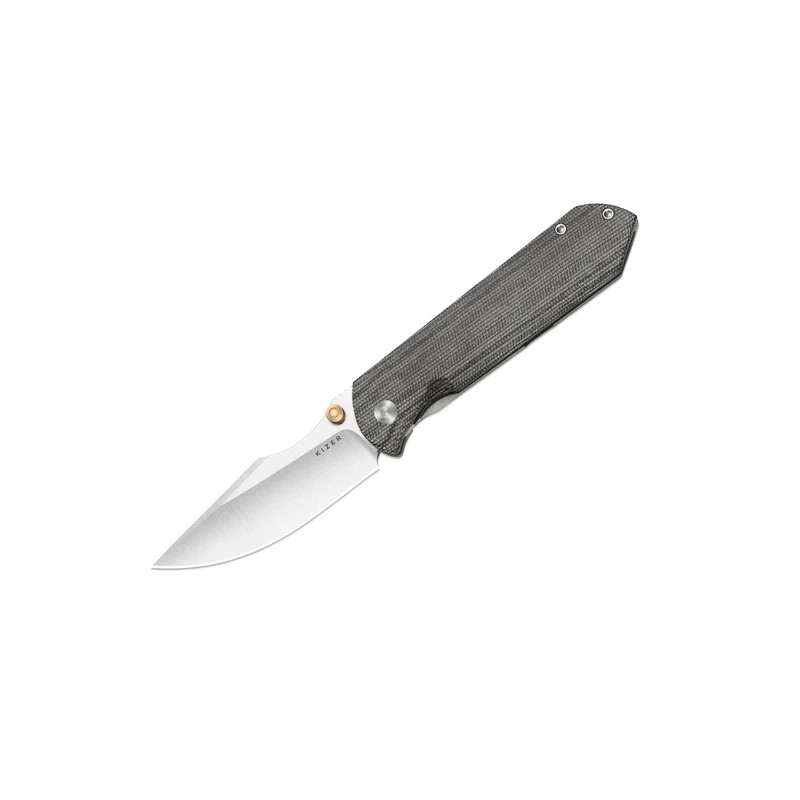 Nóż składany Kizer Harpoon Fold Gray Titanium / Black Norplex UltreX Micarta, Satin Elmax by Maverick Customs (Ki4784A2)