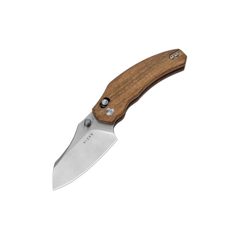 Nóż składany Kizer Bulldog Mkuruti Wood, Satin Nitro-V by O.SHO (V3672A2)