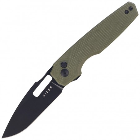 Nóż składany Kizer Dogfish Green G10, Black Nitro-V by Caleb Waldman (V3640A2)