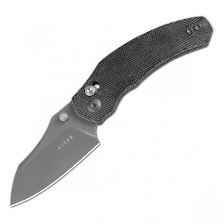 Nóż składany Kizer Mini Bulldog Black Micarta, Gray Stonewashed Nitro-V by O.SHO (V3672SA2)